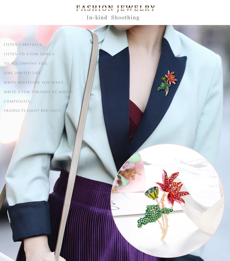 Floral Rhinestone Brooch PA3656