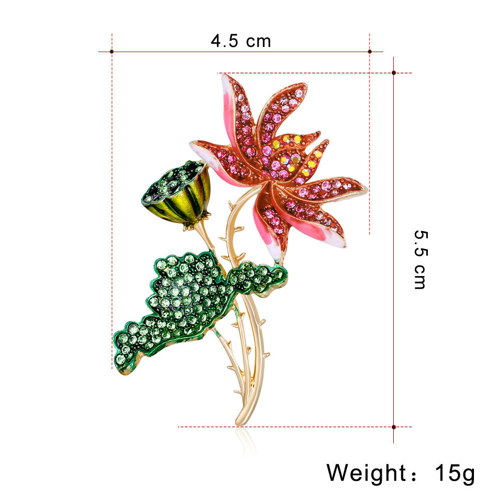 Floral Rhinestone Brooch PA3656