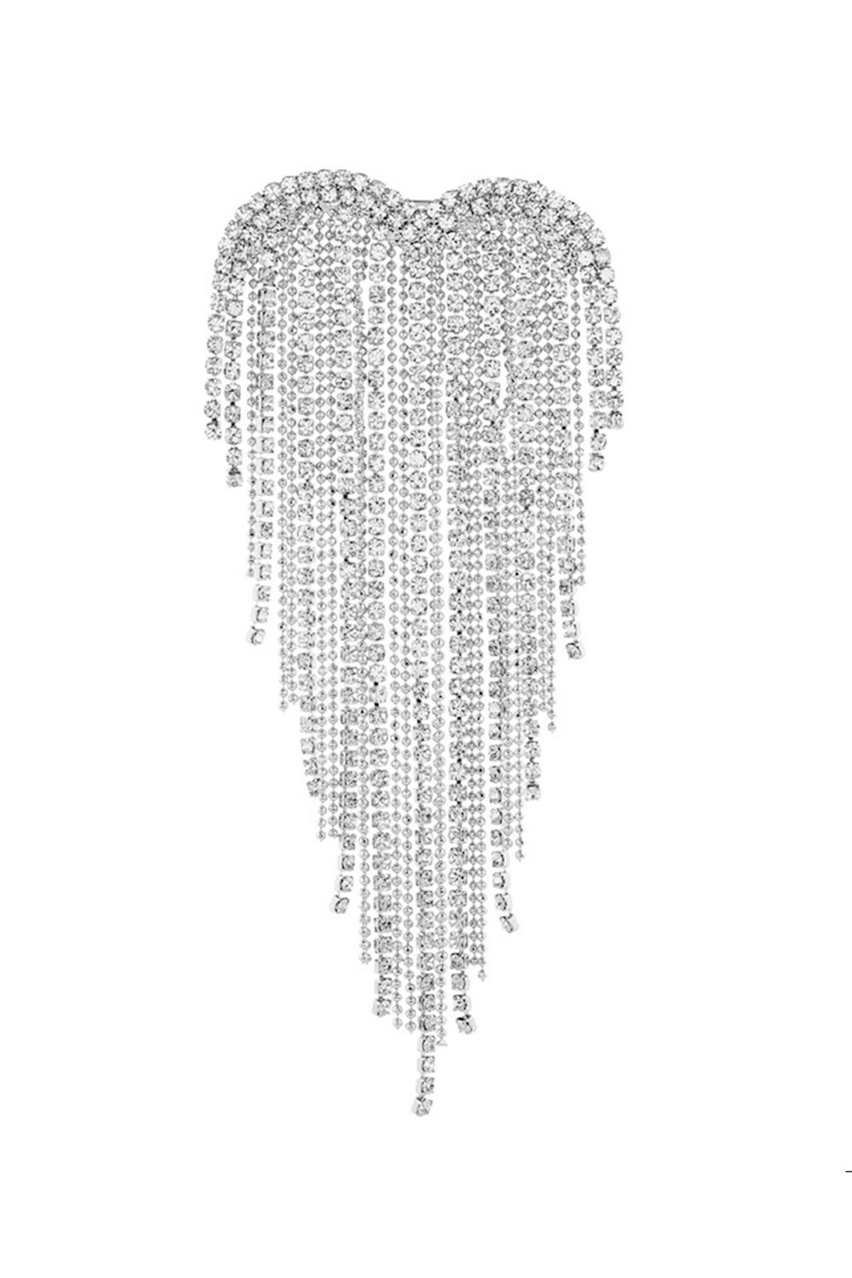 Heart Tassel Rhinestone Brooch PA3668