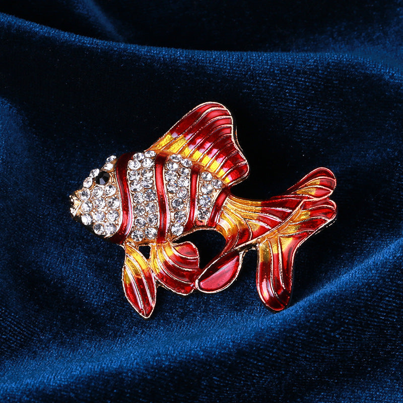 Fish Rhinestone Brooch PA3669