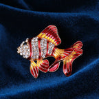 Fish Rhinestone Brooch PA3669