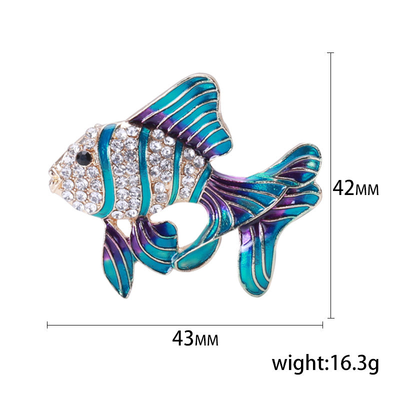 Fish Rhinestone Brooch PA3669