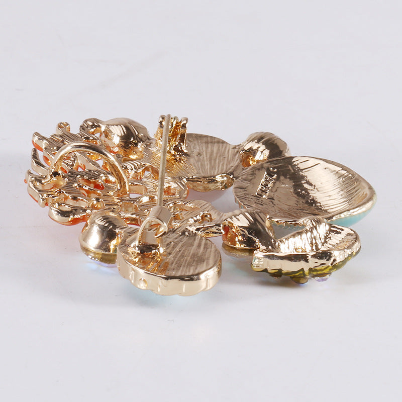 Alloy Crystal Shell Brooch PA3670