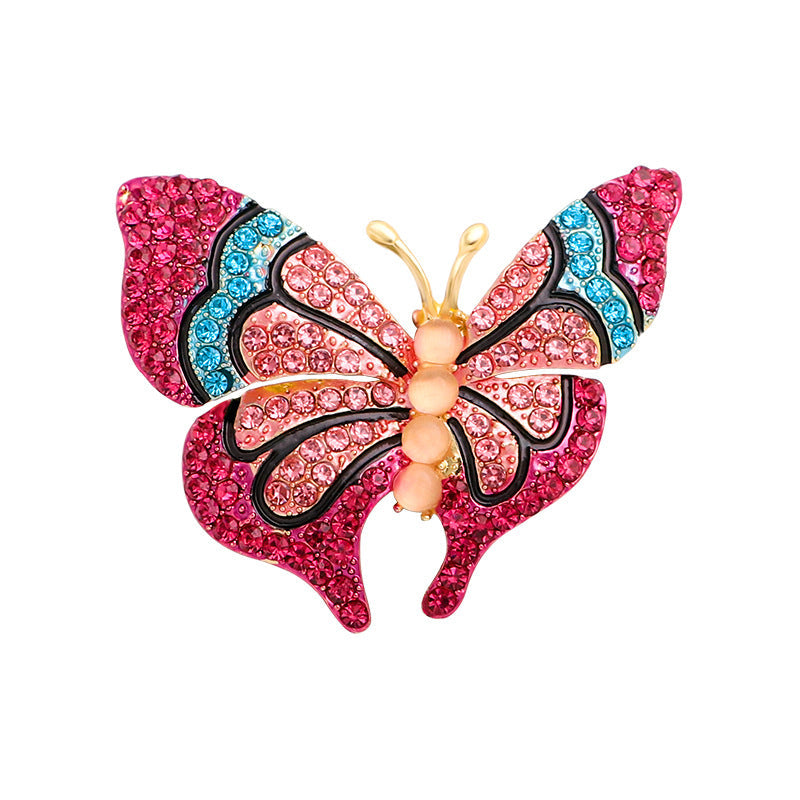 Butterfly Rhinestone Brooch PA3685