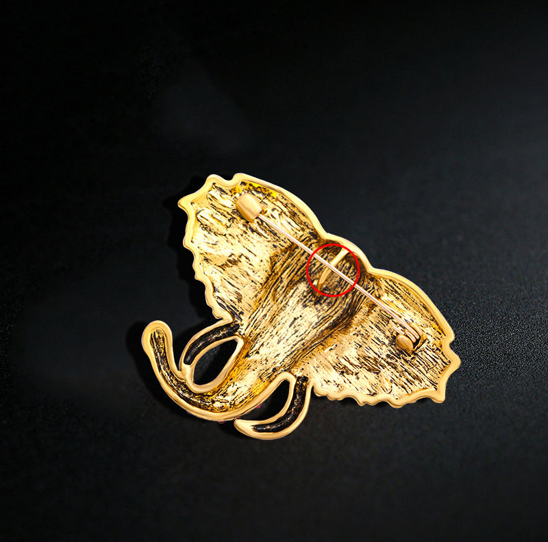 Elephant Head Rhinestone Brooch PA3695