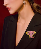 Elephant Head Rhinestone Brooch PA3695