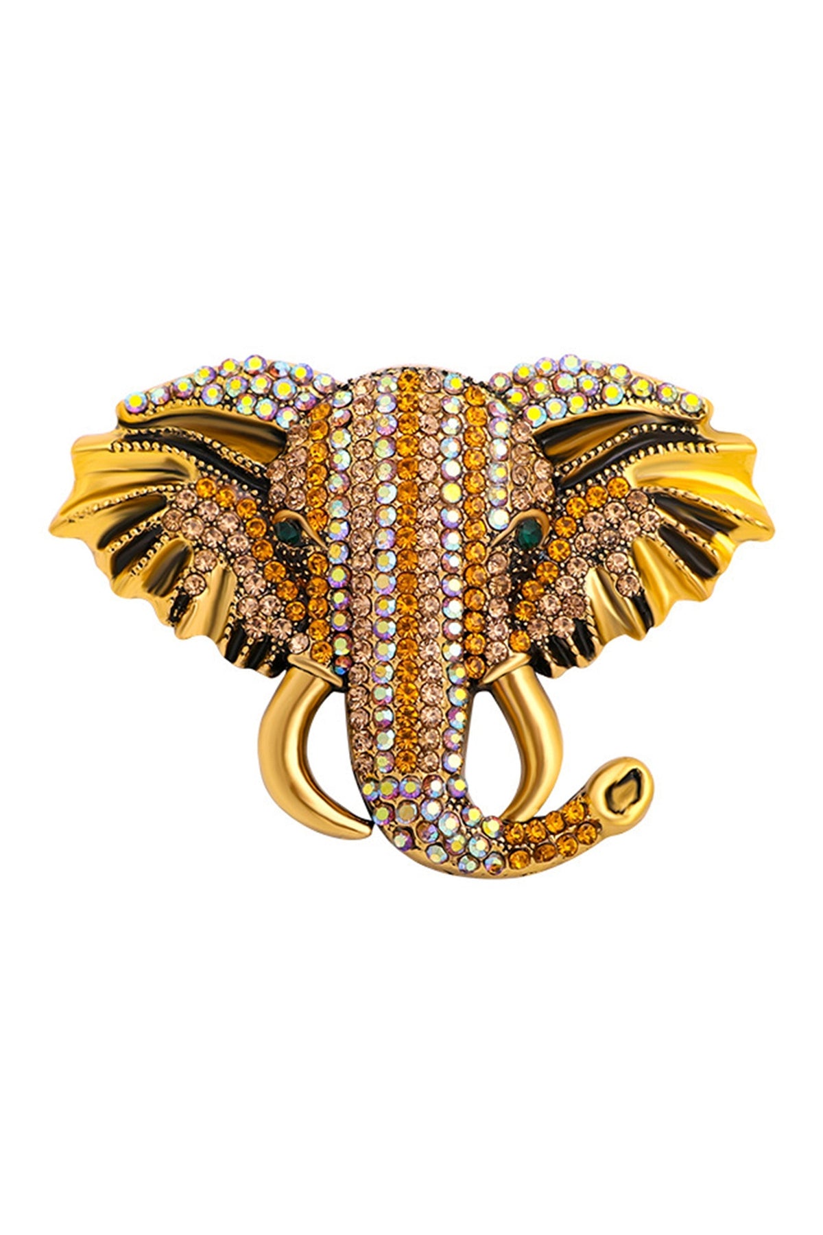 Elephant Head Rhinestone Brooch PA3695