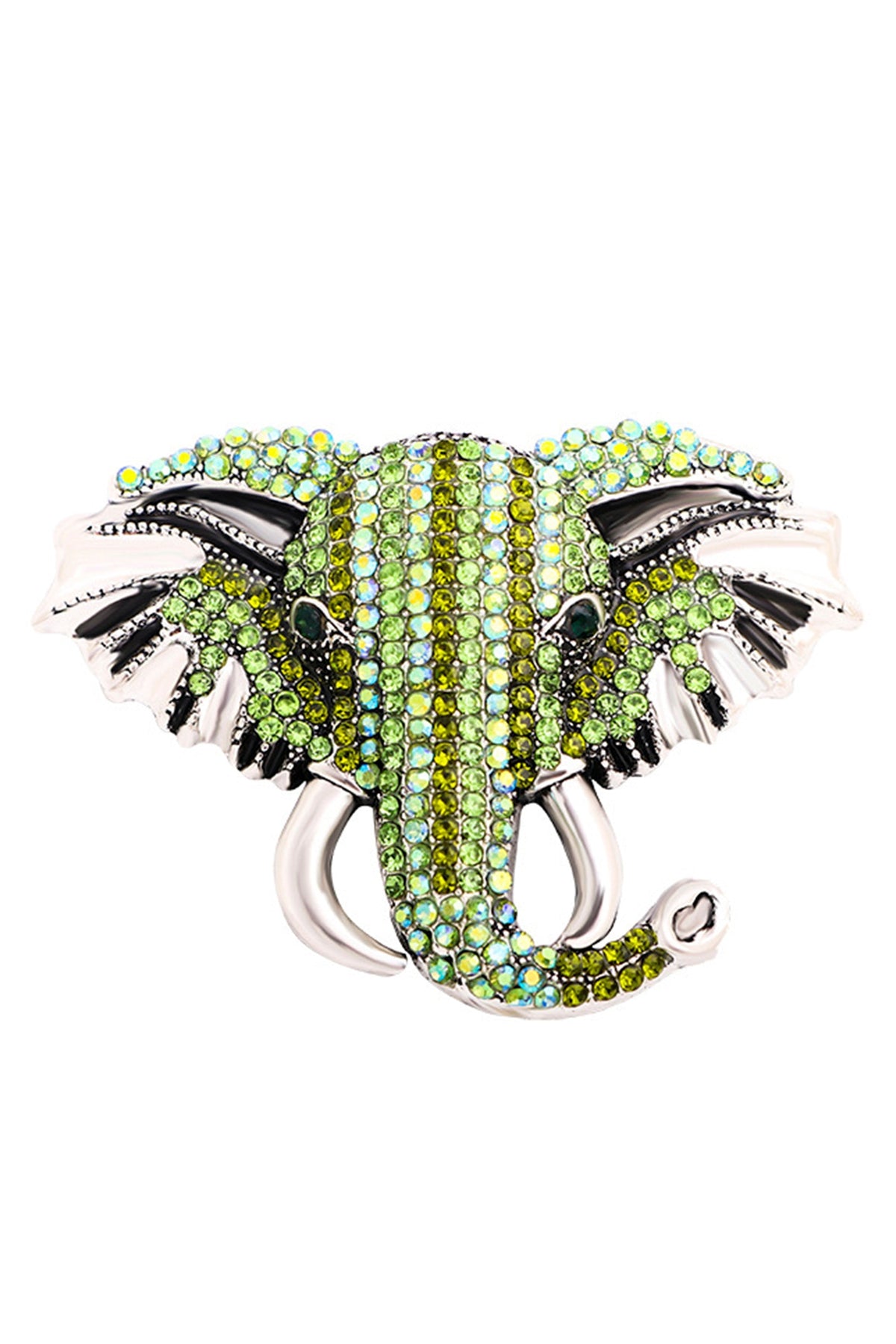 Elephant Head Rhinestone Brooch PA3695