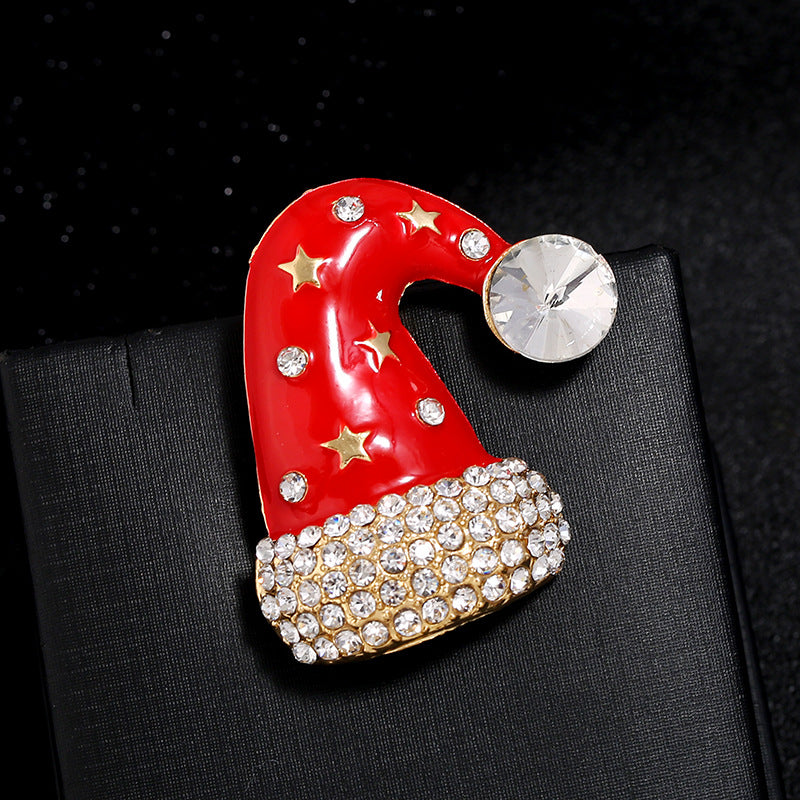 Christmas Hat Rhinestone Brooch PA3721