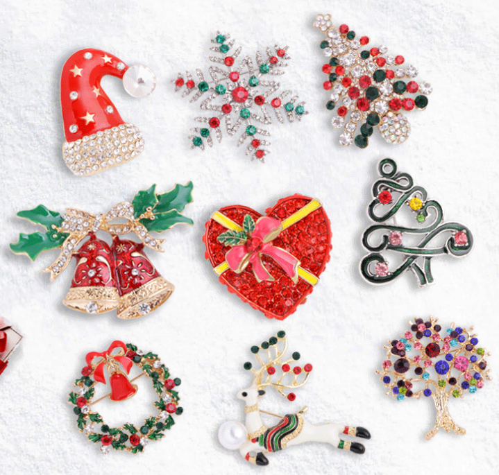 Christmas Hat Rhinestone Brooch PA3721 - view 6