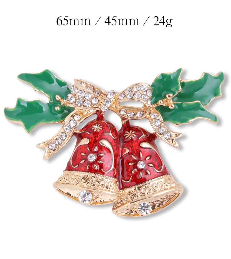 Christmas Bell Rhinestone Brooch PA3728