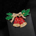 Christmas Bell Rhinestone Brooch PA3728