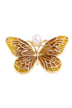 Butterfly Alloy Pearl Brooch PA3738