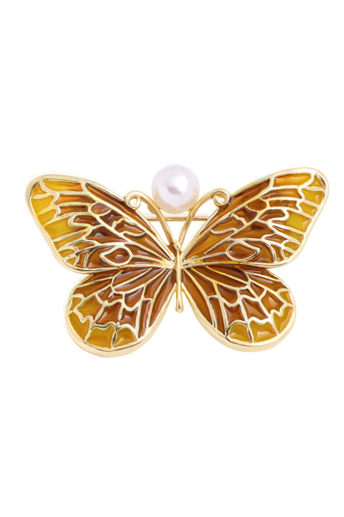 Butterfly Alloy Pearl Brooch PA3738