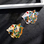 Tiger Head Rhinestone Brooch PA3739 - view 5