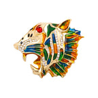 Tiger Head Rhinestone Brooch PA3739 - view 4