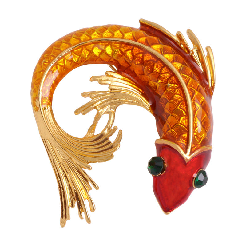 Fish Rhinestone Brooch PA3746