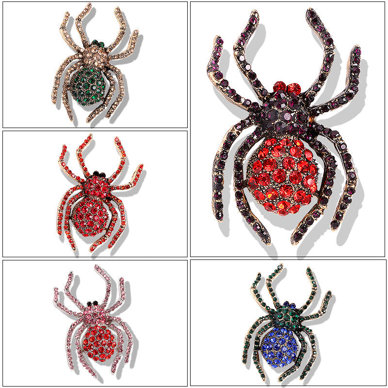 Rhinestone Spider Brooch PA3749