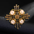 Cross Pearl Rhinestone Brooch PA3766