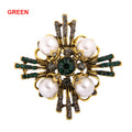 Cross Pearl Rhinestone Brooch PA3766