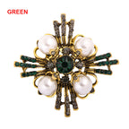Cross Pearl Rhinestone Brooch PA3766
