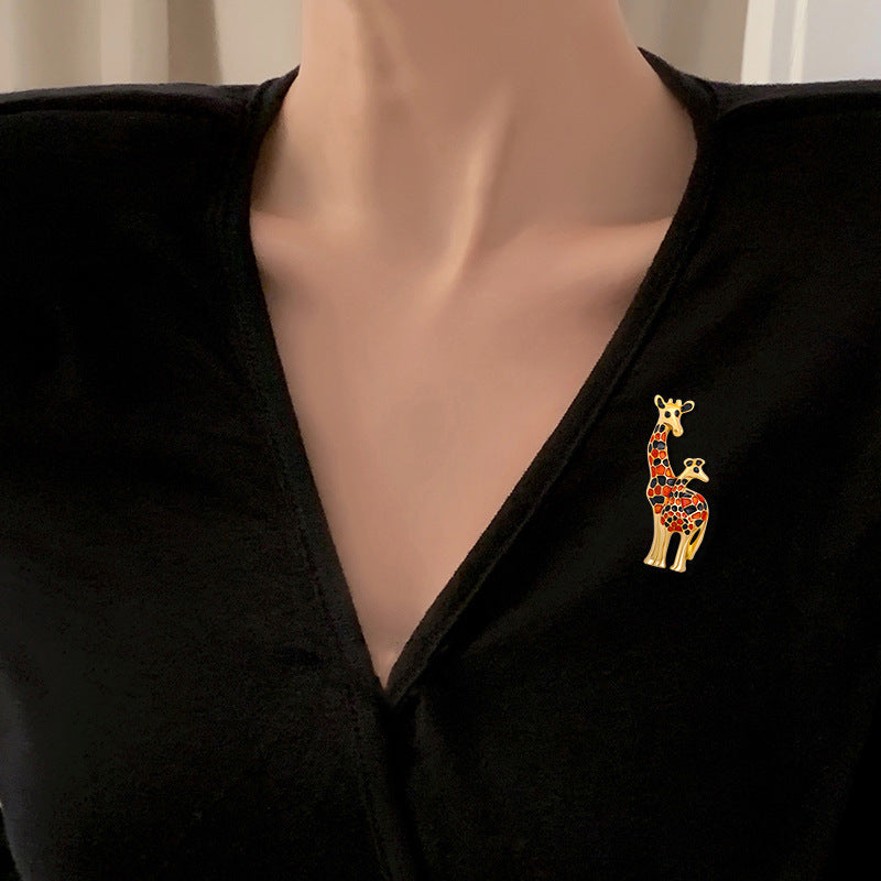 Giraffe Alloy Brooch PA3768