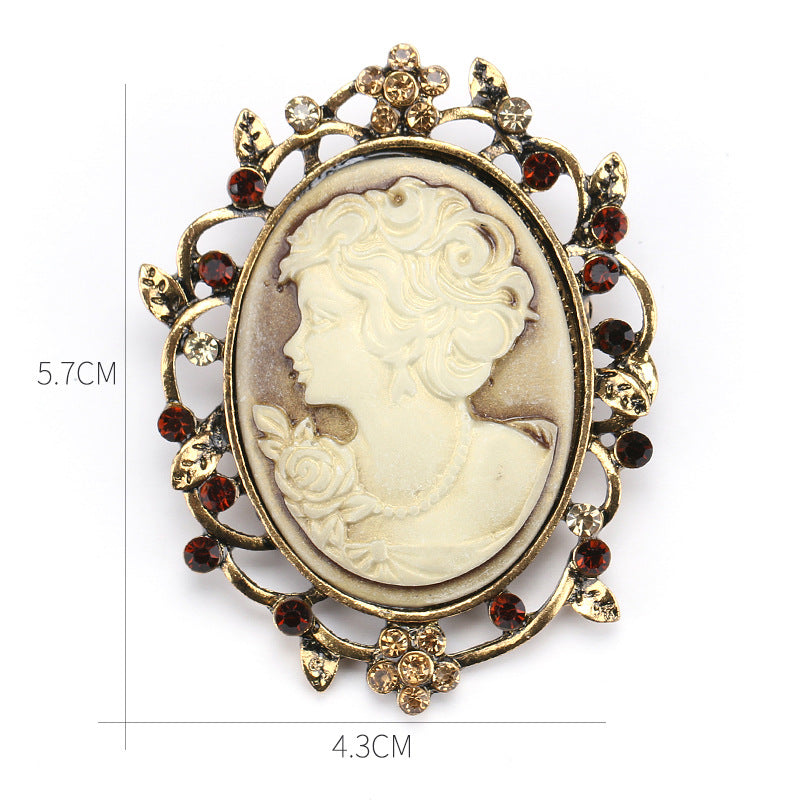 Baroque Portrait Brooch PA3778 - view 4