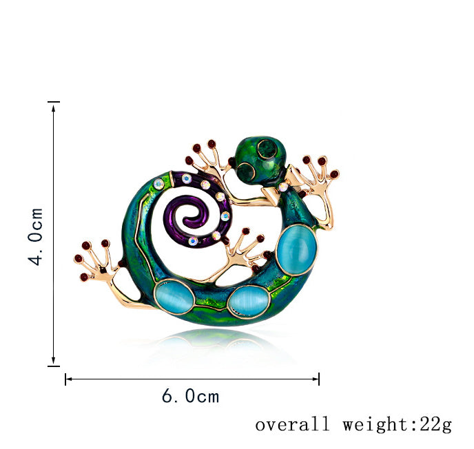Gecko Alloy Brooch PA3816