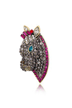 Horse Head Rhinestone Brooch PA3831
