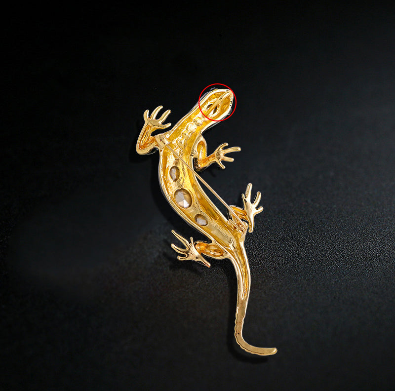 Lizard Rhinestone Brooch PA3832