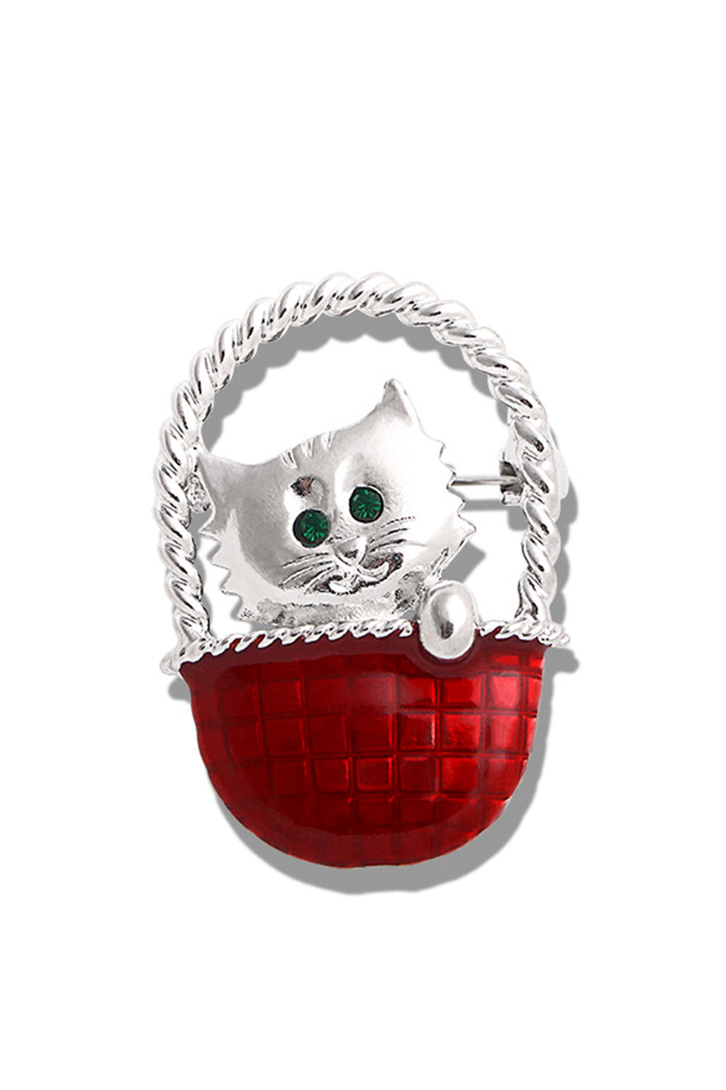 Cat Basket Alloy Brooch PA3834
