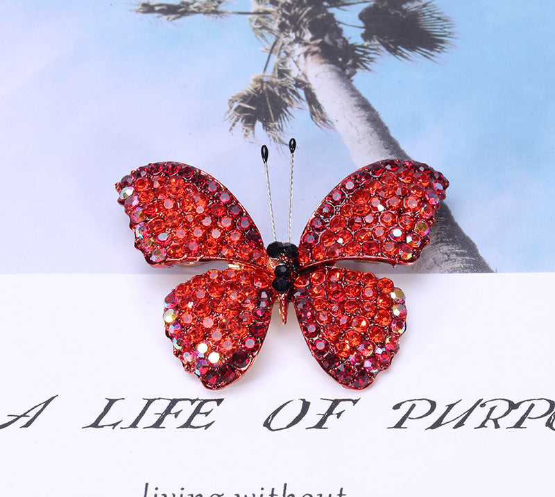 Butterfly Rhinestone Brooch PA3837