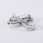 Cross Rhinestone Pearl Brooch PA3845 - view 3