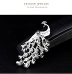 Peacock Rhinestone Brooch PA3847