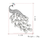 Peacock Rhinestone Brooch PA3847