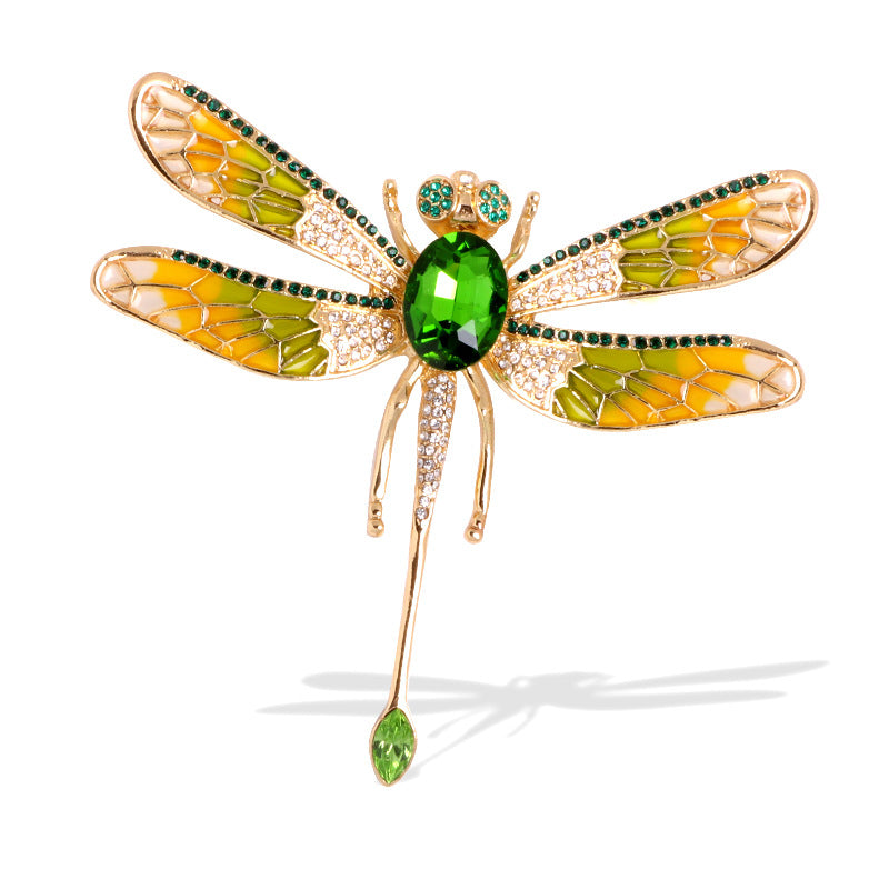 Alloy Rhinestone Dragonfly Brooch PA3855 - Green - view 2