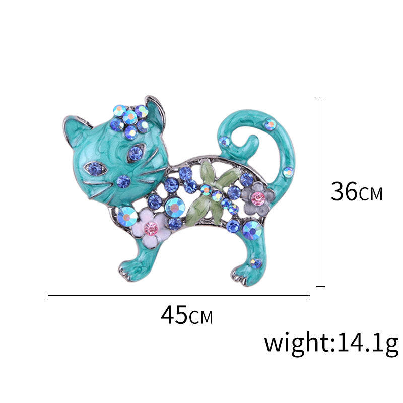 Cat Rhinestone Brooch PA3861 - view 5