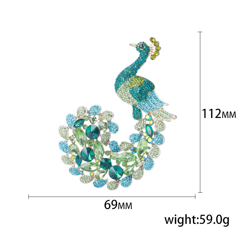 Peacock Alloy Rhinestone Brooch PA3878 - view 7