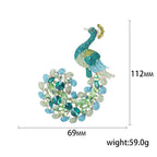 Peacock Alloy Rhinestone Brooch PA3878 - view 7