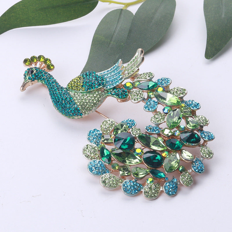 Peacock Alloy Rhinestone Brooch PA3878 - view 3