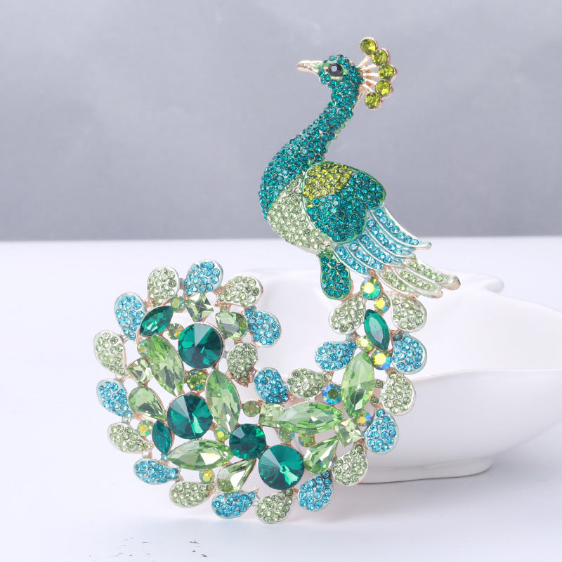 Peacock Alloy Rhinestone Brooch PA3878 - view 5