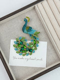 Peacock Alloy Rhinestone Brooch PA3878