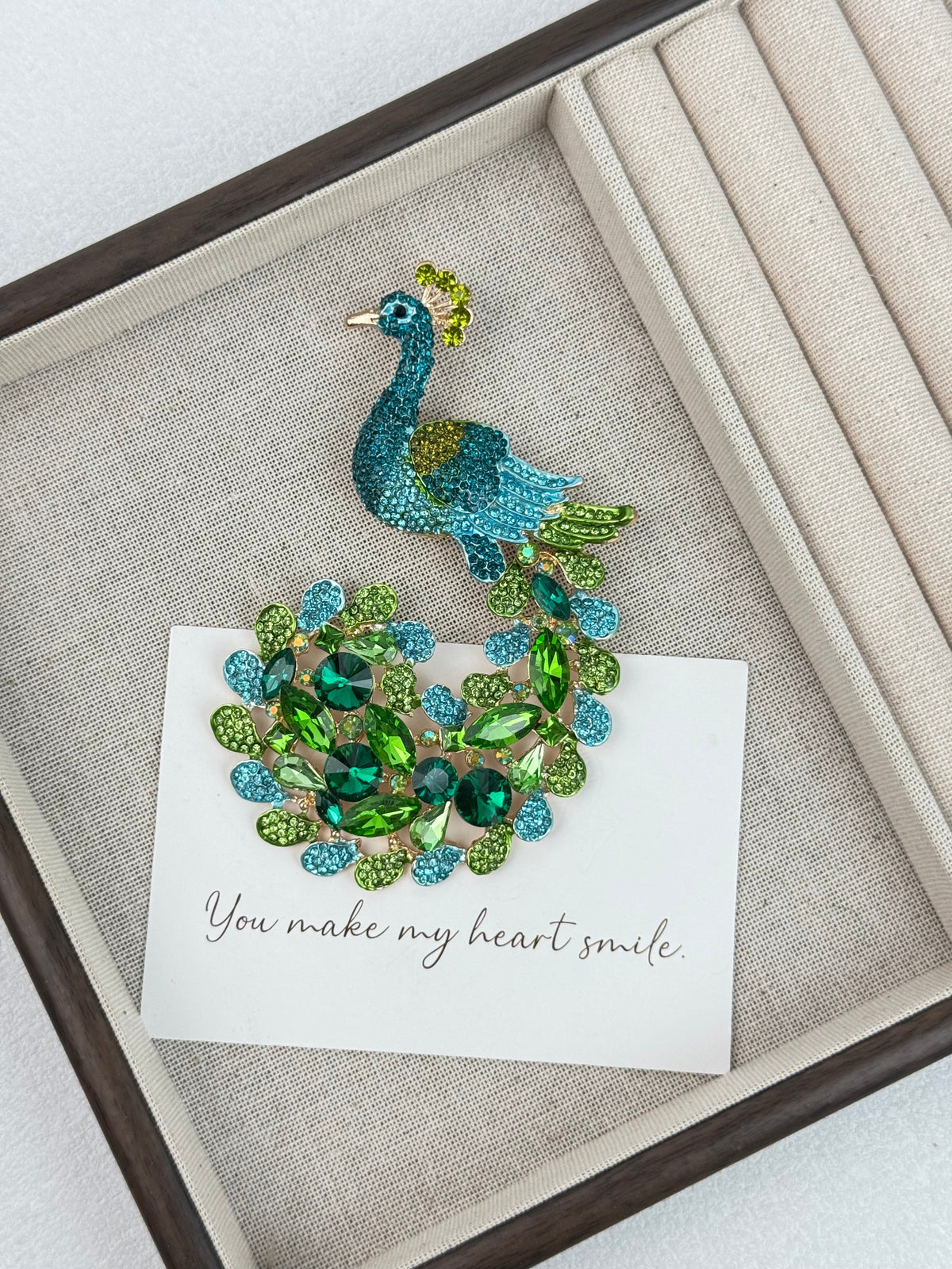 Peacock Alloy Rhinestone Brooch PA3878