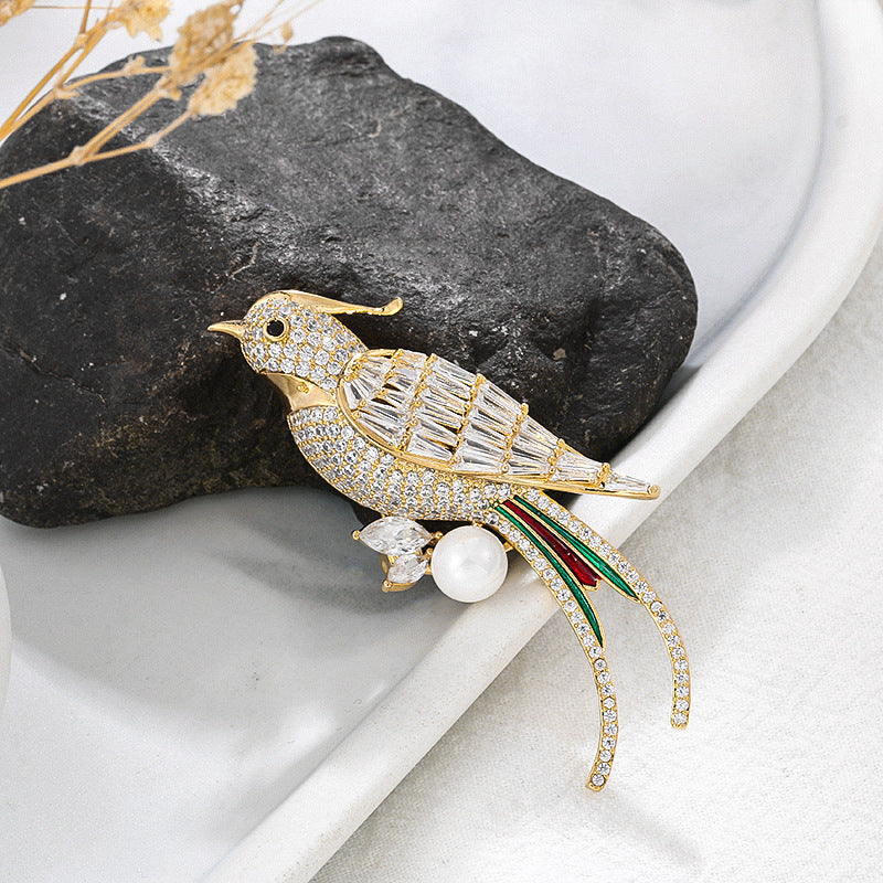 Bird Zircon Brooch PA3890