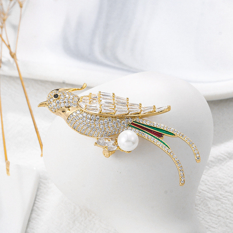 Bird Zircon Brooch PA3890