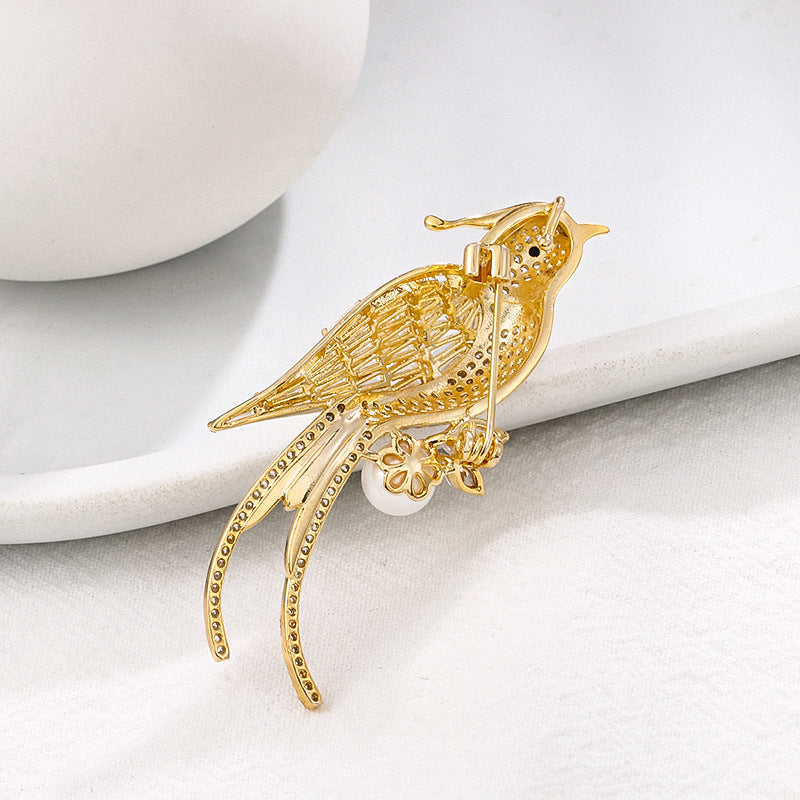 Bird Zircon Brooch PA3890