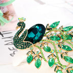 Peacock Rhinestone Brooch PA3910 - view 4
