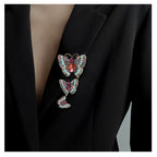 Three Butterflies Crystal Alloy Brooch PA3914 - view 5