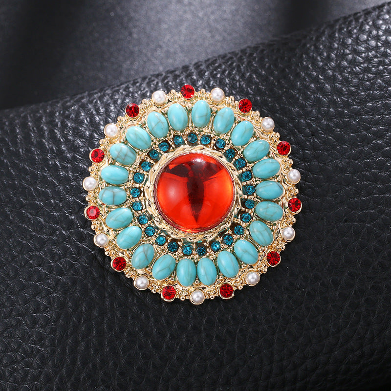 Floral Rhinestone Pin PA3918