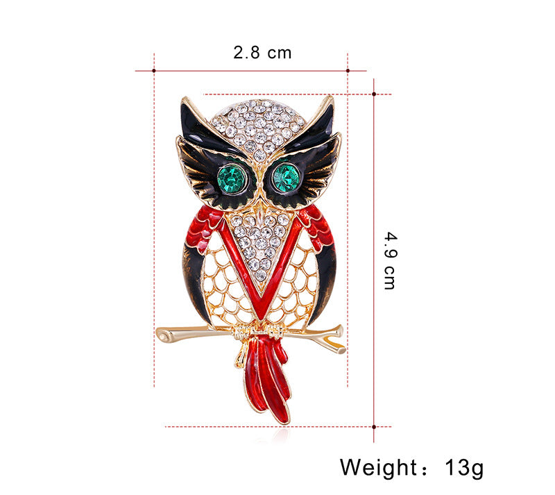 Owl Rhinestone Brooch PA3924